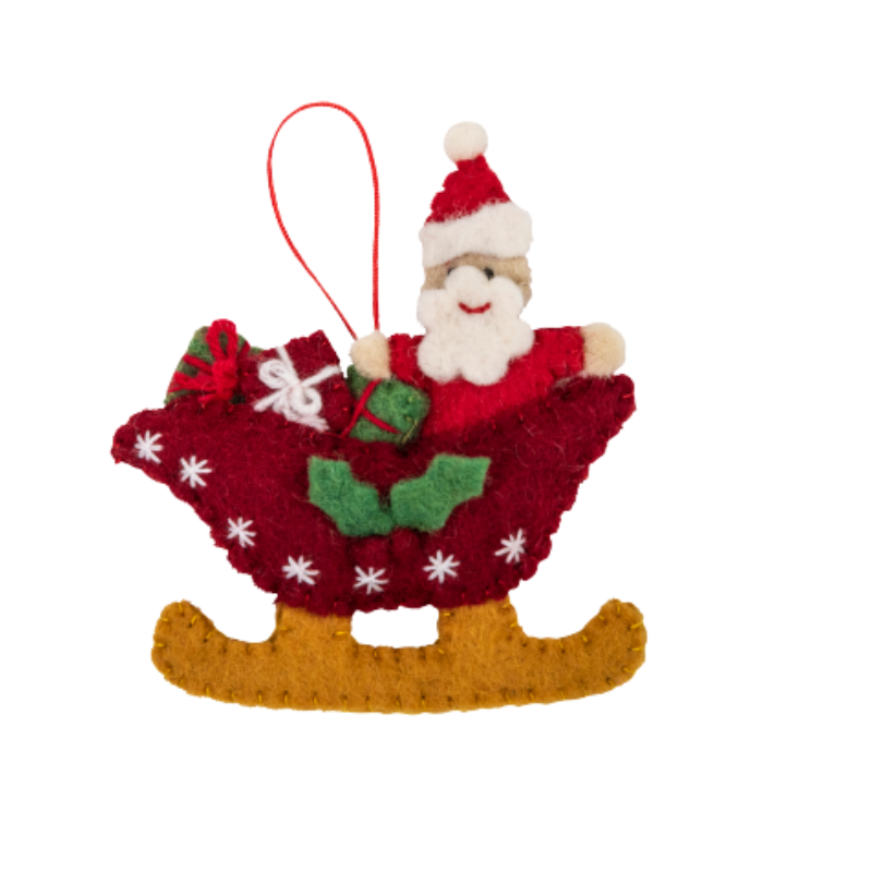 Santa Sleigh Ornament