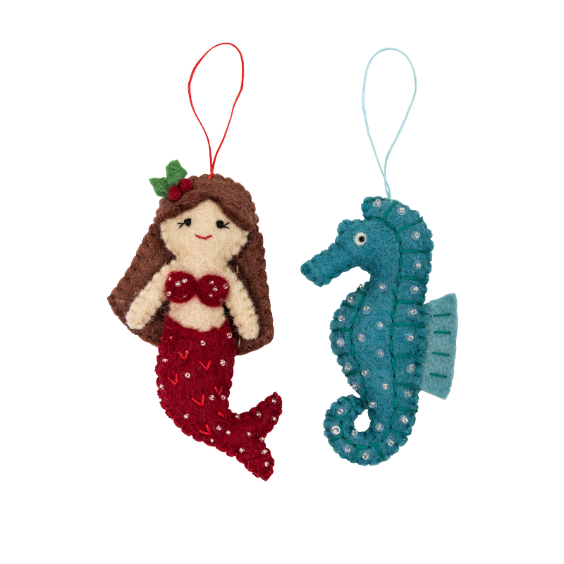 Mermaid Seahorse Ornaments