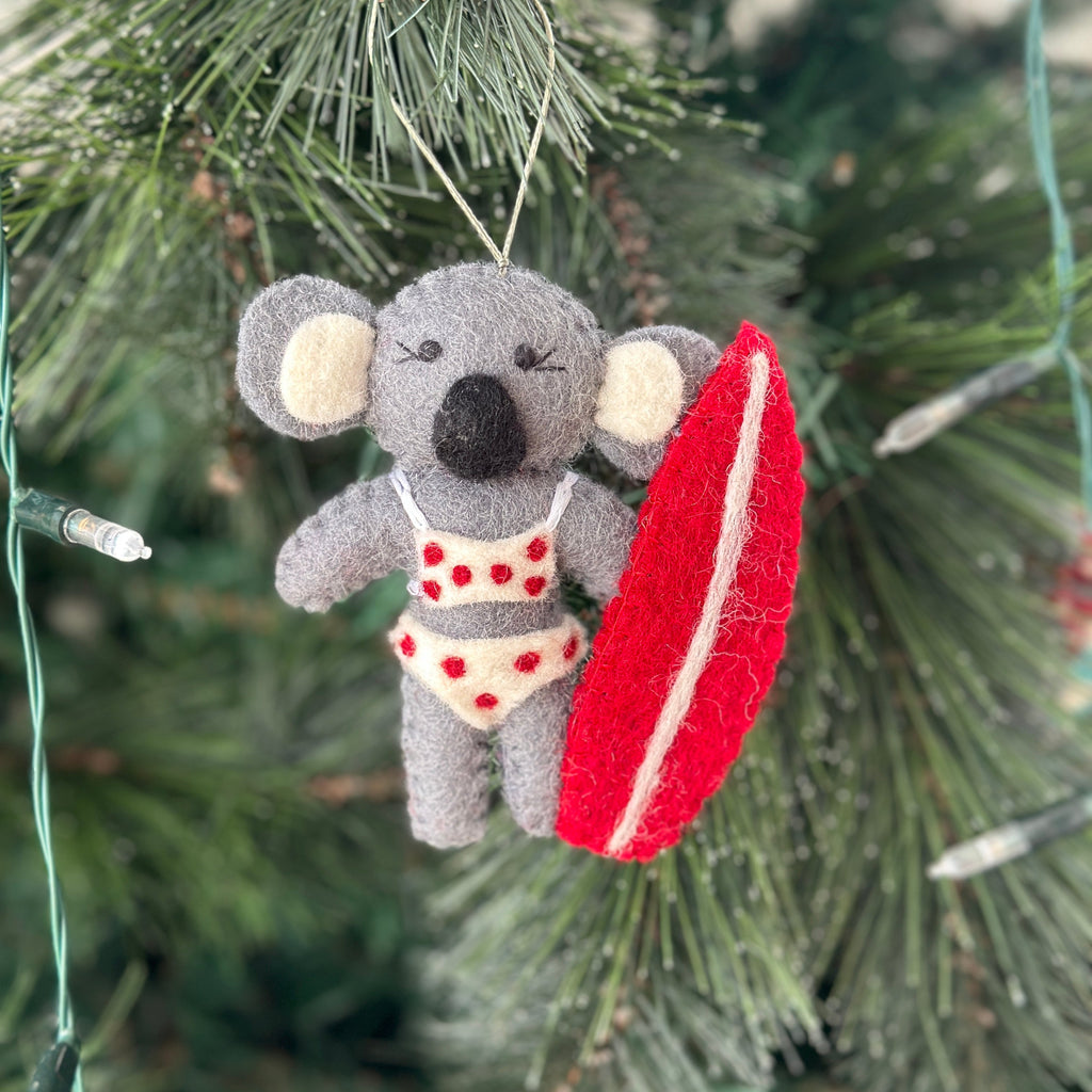 Surfing Koala Ornaments