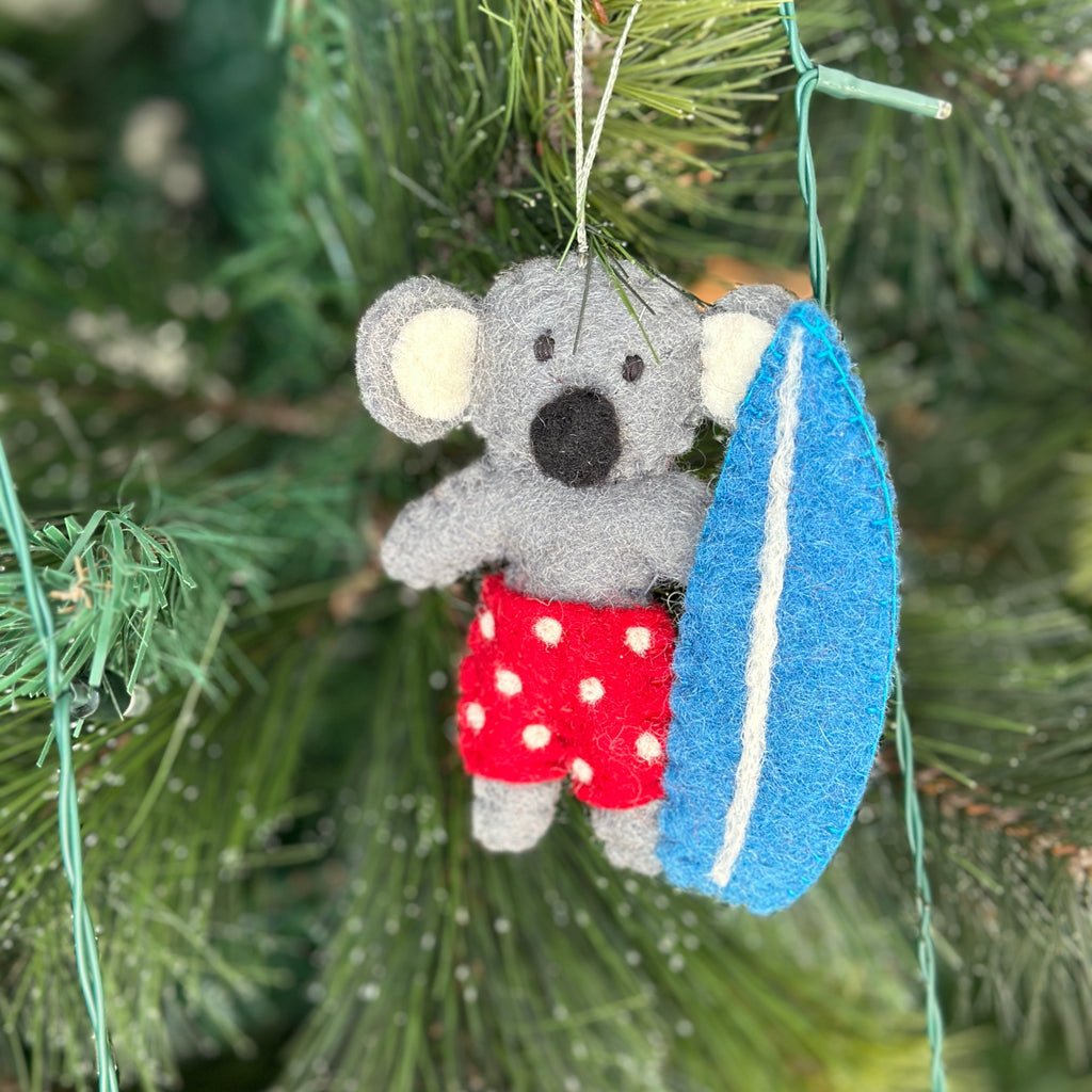 Surfing Koala Ornaments