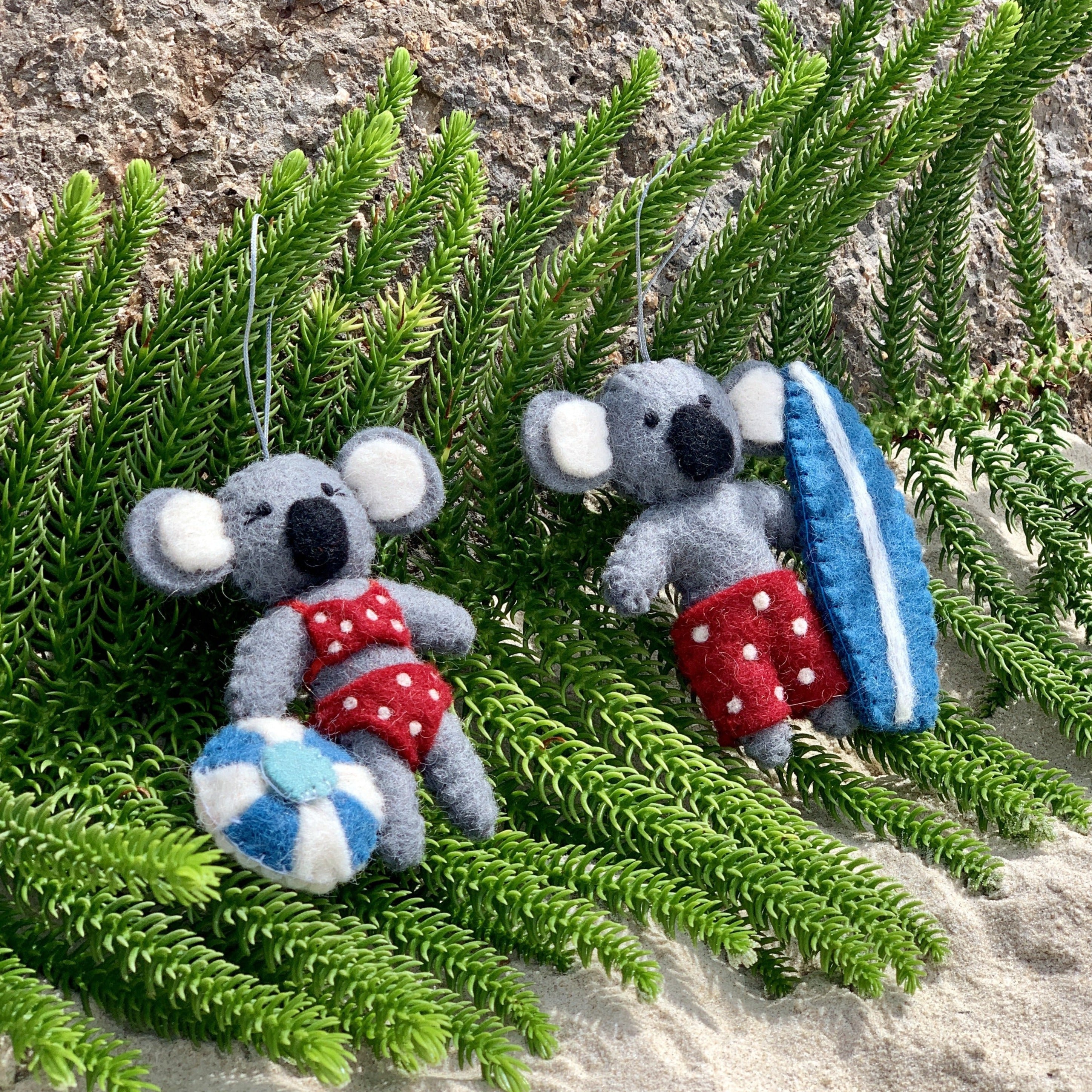 Surfing Koala Ornaments