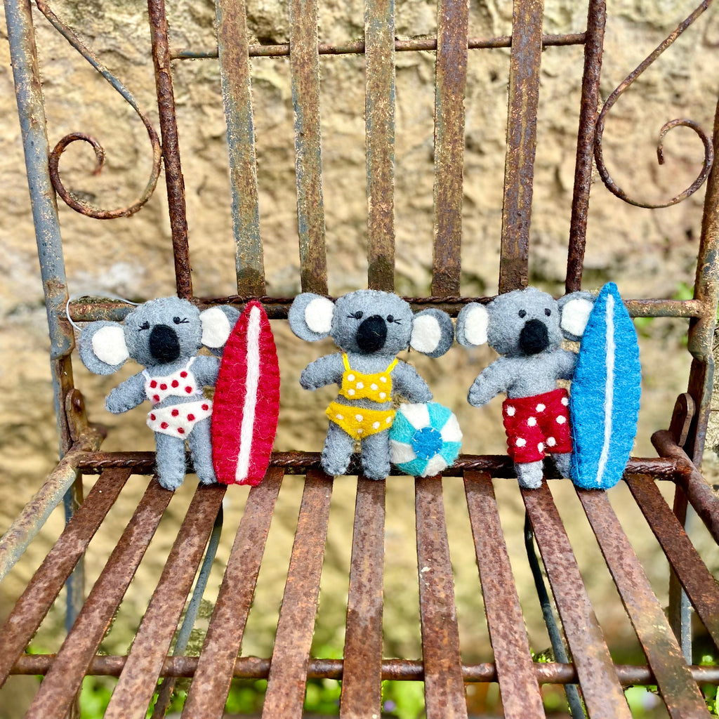 Surfing Koala Ornaments