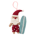 Surfboard Santa Ornament
