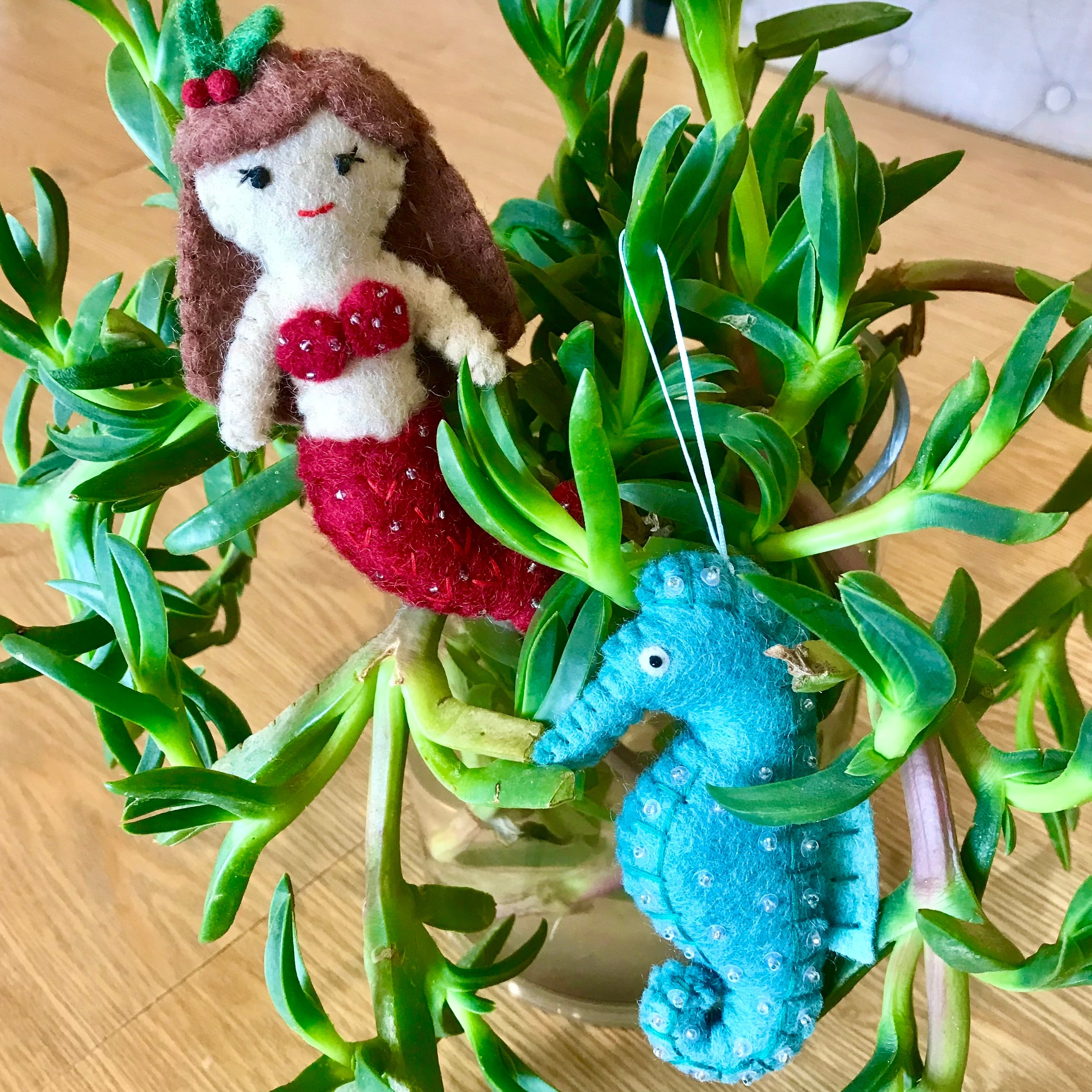 Mermaid Seahorse Ornaments
