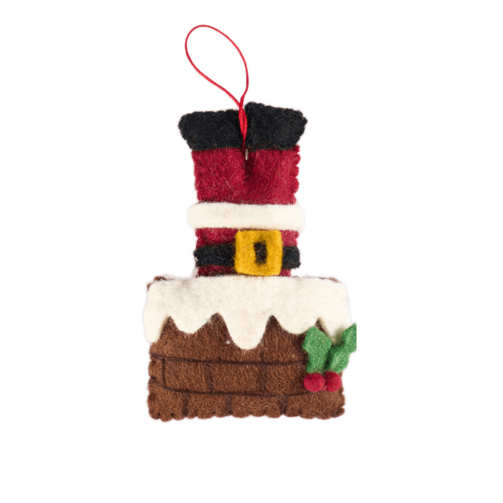 Chimney Santa Ornament