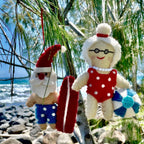 Surfboard Santa Ornament