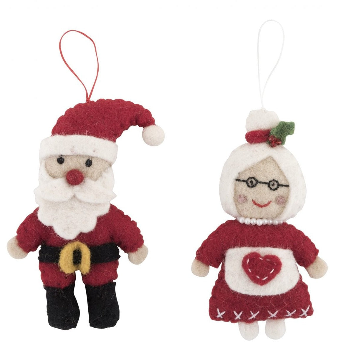 Claus Couple Ornaments